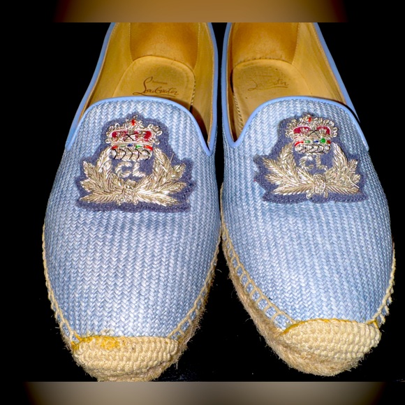 Authentic Christian Louboutin Women's Blue Nanou Orlato Donna Espadrilles - Picture 2 of 15